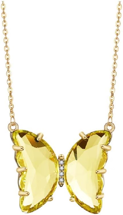 COLORFUL BLING Gold Butterfly Pendant Necklace 18K Gold filled Minimalist Cubic Zirconia Butterfly Pendant Cute Crystal Butterfly Necklaces for Women Girls