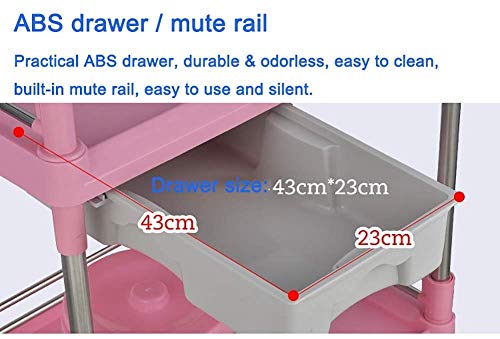 YASEking Trolley On Wheels Tool 2 Tier Mobile SPA Trolley winkelwagen met laden & vuilemmer, Universele wiel… - Afbeelding 7