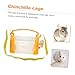 balacoo 1pc Portable Small Animal Carrier Cage with Adjustable Strap for Travel Hiking and Ventilated Design for Safety for Hamsters Chinchillas and Other Small Pets Orange