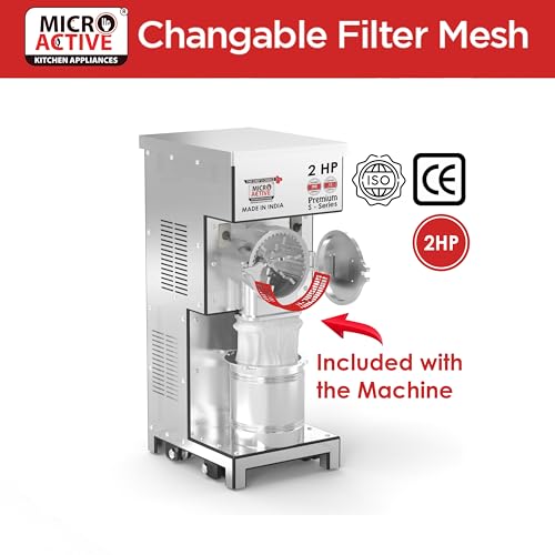 Image of MICROACTIVE Premium S-Series Commercial 2-in-1 Pulverizer Machine, Atta Chakki, Masala Grinder, with Fully Stainless Steel Body (2HP Electric Motor)