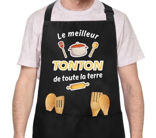Twidels Cadeau Tonton Cadeau Pour Tonton Tablier De Cuisine Homme cadeaux Tonton Anniversaire Idee Cadeaux Oncle Homme Tablier Cuisine Noel