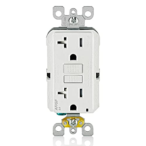 Leviton AGTR2-W SmartlockPro Dual Function AFCI/GFCI Receptacle, 20 Amp/125V, White