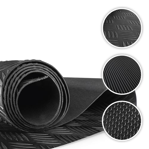 Tapis de protection universel ondulé noir de 100x300 cm pour une finition soignée