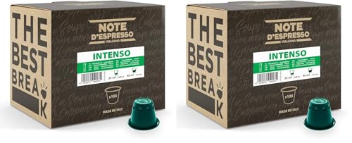Note d'Espresso - Intenso - Cápsulas de Café - Compatibles con Cafeteras NESPRESSO* - 100 caps (Paquete de 2)