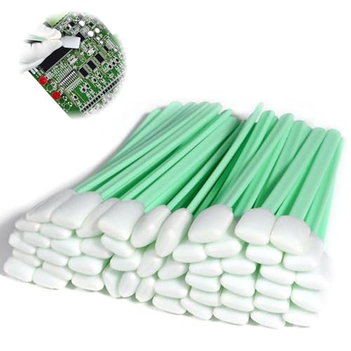 100 varillas de limpieza, bastoncillos de algodón estériles, hisopos de limpieza, mini palillos de limpieza, sin pelusas para drenaje, cuero, alcohol, bastoncillos de algodón, cabeza grande para