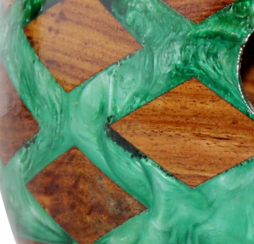 Image of Wooden Yarn Bowl for Knitting, Resin and Wooden Mix Knitting Yarn Holder, Large Crochet Yarn Holder Best Gift for Knitters Best Gift