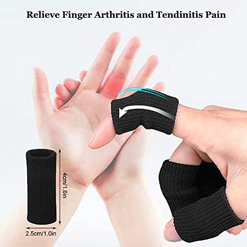 Finger Arthritis Sleeves (30Pcs), Elastic Thumb Splint Brace Support Protector Finger Compression Sleeve For Arthritis Joint Pain Relief, Breathable Finger Tape For Triggger Finger Sports Aid Support #TOP4