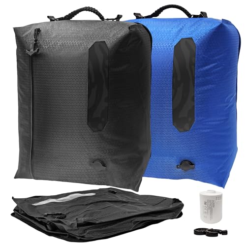 ZPO Travel Vacuum Bags with Pump, IP68 Waterproof Reusable Vacuum Compression Travel Bag with Transparent Window, Reusable Airless Vacuum Kit for Clothes, Backpacks & Suitcases (2 PC+PUMP)