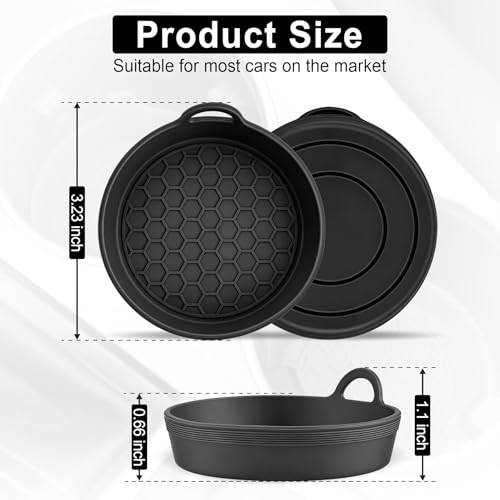 Portavasos para Auto de Silicona Negro 4 Piezas miniatura 5