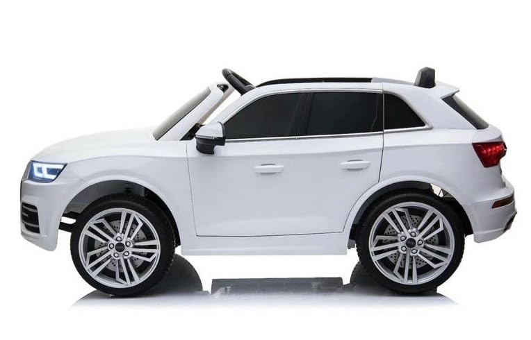Audi Q5 12v, Full Option, Ruedas Goma EVA, Blanco, Coche eléctrico para niños de hasta 6 años, RC Parental