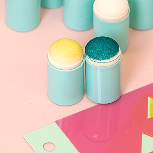 Miniatura 4 de Craftelier - Set De 10 Esponjas Con Forma De Dedal Para Entintar, Mezclar, Aplicar Y Difuminar Tintas De Colores Tamaño Ø 1,7 Cm Y Tamaño Del Dedal 2,8 Cm X 1.7 Cm Color Turquesa Y Blanco