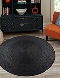 Photo Gallery tappeto in iuta intrecciata a mano, fibre naturali, tessuto a mano, stile bohémien, ruva, per cucina, sala da pranzo, soggiorno, ecologico, resistente, colore: nero, 60 x 60 cm Photo Gallery tappeto in iuta intrecciata a mano, fibre naturali, tessuto a mano, stile bohémien, ruva, per cucina, sala da pranzo, soggiorno, ecologico, resistente, colore: nero, 60 x 60 cm