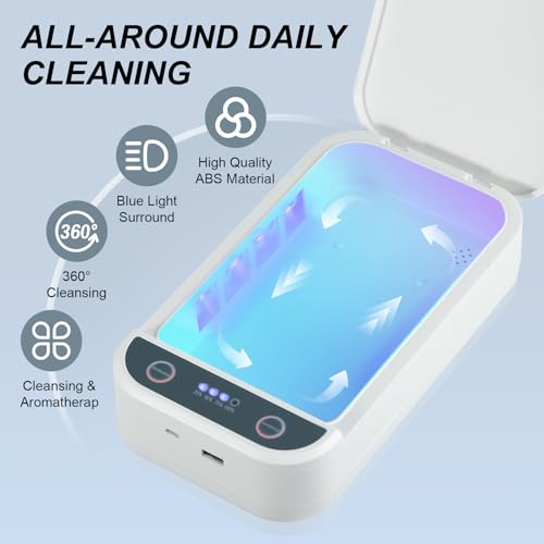Image of Nail Tool Sterilizer Box Portable with Blue Light,USB Sterilizer Cleaning Box for Nail Salon, Tweezers, Jewelry, Phone, Manicure Tools