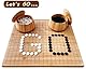 Oasis: Wendbares 19x19 / 13x13 Bambus GO-Spiel-Set mit 2-cm Bambusbrett, edlen Bambusbehältern und Mono-konvexen, schwarzen und weißen Steinen aus Kunstharz - klassisches Strategie Brettspiel.