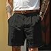 XDFVC Mens Casual Pleated Front Chino Shorts Linen Summer Beach Lightweight Dress Pant Fashion Loose Fit Shorts with Pockets Black