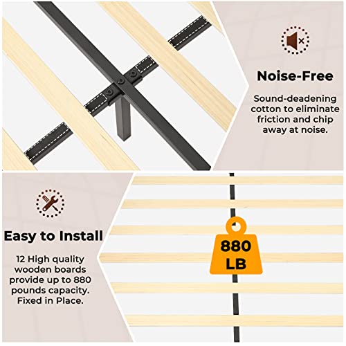 Aogllati Full Size Bed Frame With Headboard & Storage, Full Bed Frame With Charging Station, Bed Frame Full Size With Side Pulling Storage And Strong Wood Slat Support, No Spring Box Needed #TOP4