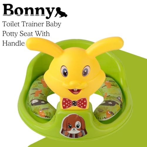 Image of Nabhya Kids Toilet Trainer Baby Potty Seat With Rabbit Handle And Back Support Toilet Seat For Girls & Boys (Green)