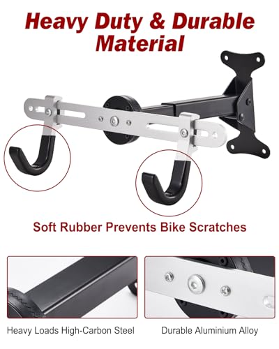 image for Zacro Bike Wall Mount Hanger, Upgraded 360° Adjustable Bike Rack Gara