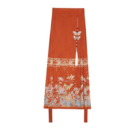 Jupe longue visage de cheval pour femme - Coupe traditionnelle Hanfu élégante