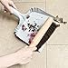 OAKART Metal Dust Pan and Brush Set Soft Bristle Wooden Broom Heavy Duty for Fireplace, Garage, Workshop