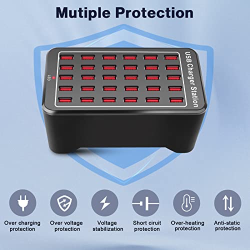 Usb Charger, Cinlinso 30 Port 150W(30A) Usb Charging Station Multi Port Usb Hub Charger With Smart Detect For Multiple Devices Smartphones Tablets And Other Electronics #TOP3