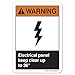 ANSI Warning Sign - Electrical Panel Keep Clear Up to 36 | 10 Pack of Decals | Protect Your Business, Work Site, Warehouse OSHA Safety Sign | ?Made in The USA