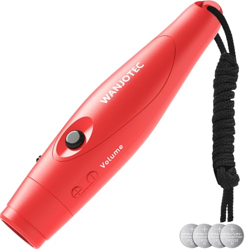 WANJOTEC Electronic Whistle, Battery Operated Whistle Adjustable 3 Different Loud Whistle Sounds with Lanyard Handheld Whistles for Referees Coaches Teacher Training/Camping (Red)