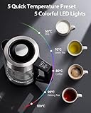 Aigostar Anti-Limescale Electric Kettle with Ceramic Coating - 2200W Fast Boil, 1.7L BPA-Free, Temperature Control & Keep Warm, LED Indicator, Includes Tea Infuser, Stainless Steel - Ceramia - Image 3