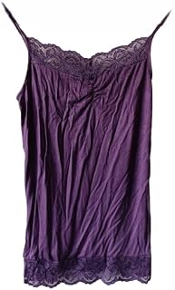 Women's Satin Camisole with Lace Trim, Spaghetti Strap Sleepwear Nightwear Top Price In India