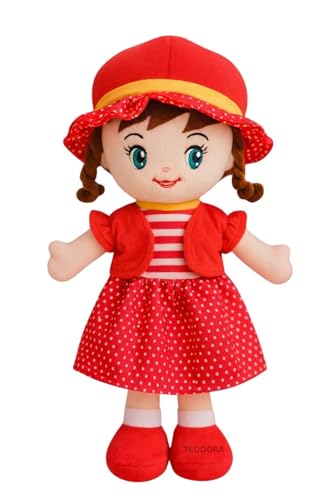 Image of Winky Doll Soft Toy for Girls Boys Kids,Red,Rag Dolls,Cute Plush Stuffed Baby Teddy Gift Birthday, 40cm