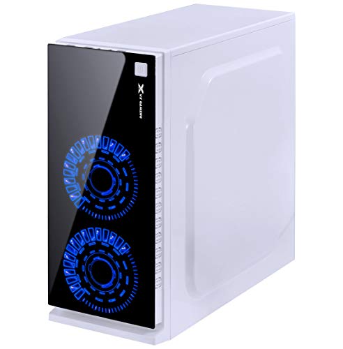 GABINETE GAMER VX GAMING CRATER COM JANELA ACRILICA BRANCO COM 2 X FAN FRONTAL 120MM 15 PONTOS DE LE