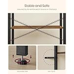 VASAGLE 4-Tier Bookshelf, Bookcase with Steel Frame, Book Shelf for Living Room, Home Office, Study, 11.8 x 26 x 47 Inches, Industrial Style, Rustic Brown and Ink Black ULLS60BX - Image 4