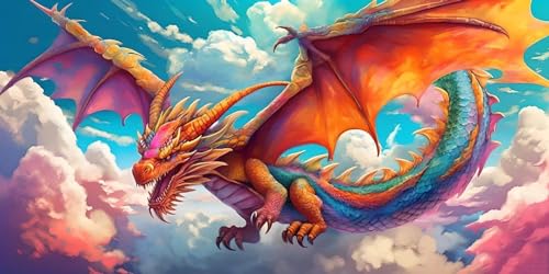 Broderie Diamant Dragon Grand Format pour un Moment de Détente Absolue