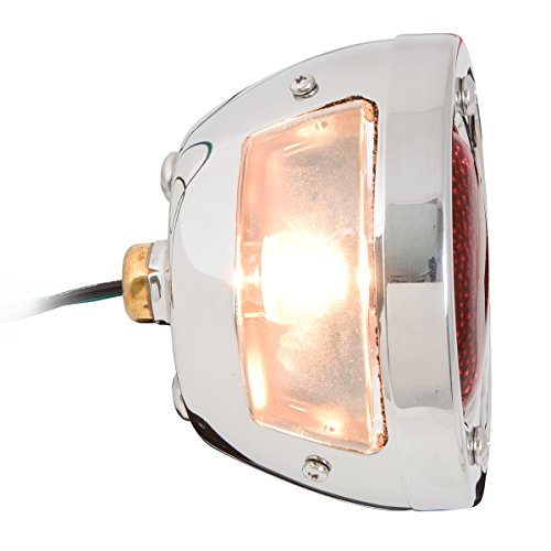 Kns Accessories Ka0019 6V Stainless Steel Duolamp Tail Light For Ford Model A With Red Glass Lens And License Light #TOP4