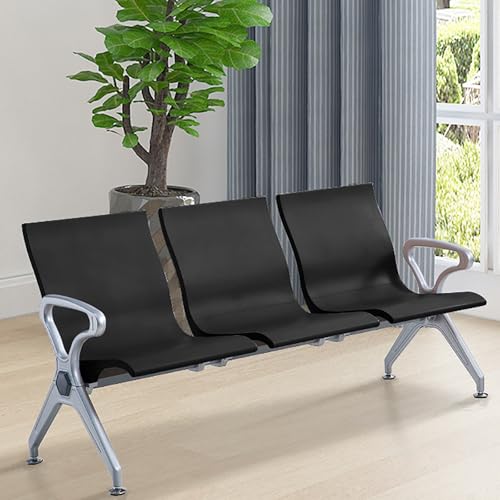 SGKOMN Hospital waiting room chair,Seat Waiting Room Bench with Arms - PU Lobby Conference Reception Seating for Clinics, Airports, Hospitals, Salons, and Banks