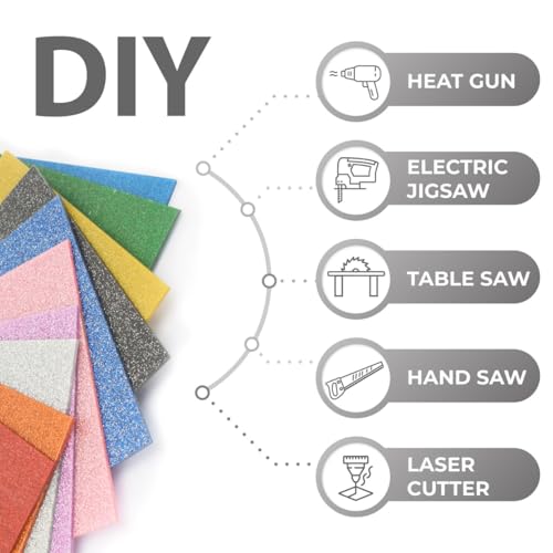 Image of Glitter Acrylic Sheets 1 /8 inch Thick 8 x 8 Inch for Laser Cutting and Engraving Plastic Sheet Materials, Glitter Plexiglass Sheets for Crafts and DIY Project. (10, 10 Colors, 8 inch x 8 inch)