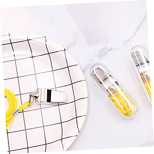 12 silbatos deportivos de acero inoxidable con cordón miniatura 7