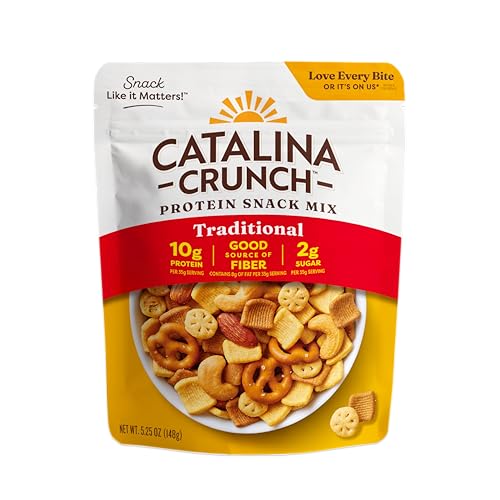 Catalina Crunch Protein Snack Mix - 10g Protein, 2g Sugar per Serving - Good Source of Fiber, Gluten Free - Traditional, 5.25 Ounce Bag (Pack of 1) - Packaging May Vary