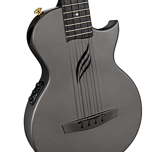 Image of Enya NOVA UE Pro 26-Inch Carbon Fiber Acoustic-Electric Ukulele, Black | AcousticPlus Pickup, Built-In Effects, USB Rechargeable, Lightweight 1.98 lb, Cutaway Design, Kit with Case and Accessories