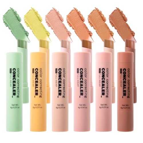 Barra Correctora De Maquillaje | Corrector De 6 Tonos Con Cobertura Total,Cosmético Ligero Neutralizador Y Corrector De Color Con Acabado Natural