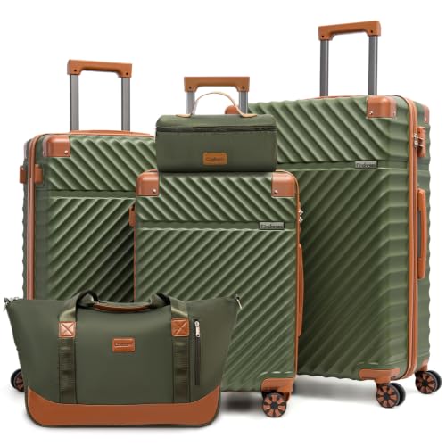 Image of Cosbarn Luggage Sets 5 Pcs Suitcases with Wheels, 20 inch /24 inch /28 inch,OliveDrab