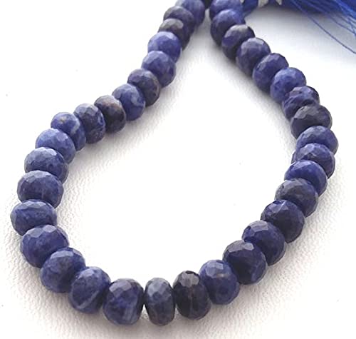 Natural sodalite beads facettées en fil de 8 pouces pour confectionner des bijoux bohèmes