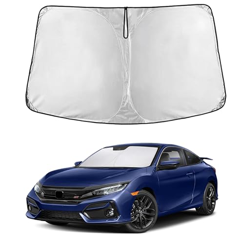 EcoNour Windshield Sunshade Compatible for Honda Civic 2016-2019 2020 2021 Sun Visor for Front Windshield & Window Sun Shade Cover UV Heat Blocker & Protector Car Accessories
