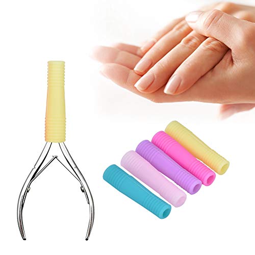 10 peças de capa protetora de silicone de manicure para tesouras de cutícula de unhas, tesouras de p