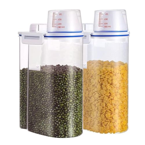 La mejor selección de Despachador de cereal favoritos de las personas. 41 2 contenedores de almacenamiento de cereales, contenedor de arroz de 11 x 5.9 x 1.57 pulgadas dispensador de cereales de plástico almacenamiento grueso de arroz, caja de...