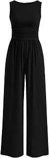 PRETTYGARDEN Women's Sleeveless Jumpsuit Dressy Casual Romper High Waist