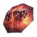 KAAVIYO Flame Dices Art Umbrella Windproof Automatic Foldable Umbrells Auto Open Close for Men Women Kids