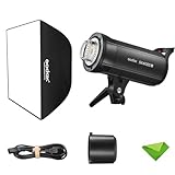 Godox SK400IIV SK400II-V KIT 400Ws Strobe Studio Flash GN65 5700K 2.4G with LED Modeling Lamp Bowens Mount Monolight for Studio, Portrait Photography+60x90CM Softbox (Godox SK400II Upgraded Version)