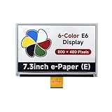 7.3inch 6-Color E-Paper Display, E-Ink Display, Low Power Consumption, 800×480 Pixels, SPI Communication, Ideal for Price Tags, Shelf Labels, Industrial Instruments…(7.3inch e-Paper (E))