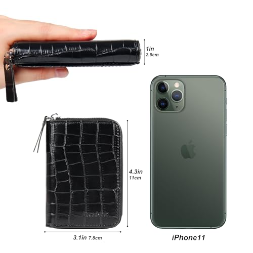 Image of Credit Card Wallet, RFID Card Case Wallet, Zipper Card Cases Holder for Men Women, RFID Blocking, KeyChain Wallet, Compact Size Card Organizer Case for Women